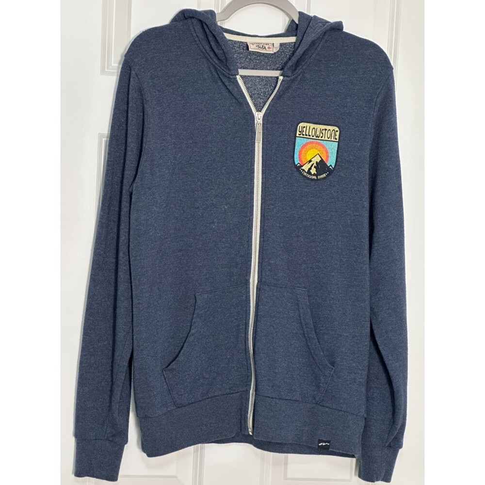 Yellowstone National Park Hoodie Medium Full Zip Up Retro Outdoor Graphic Print